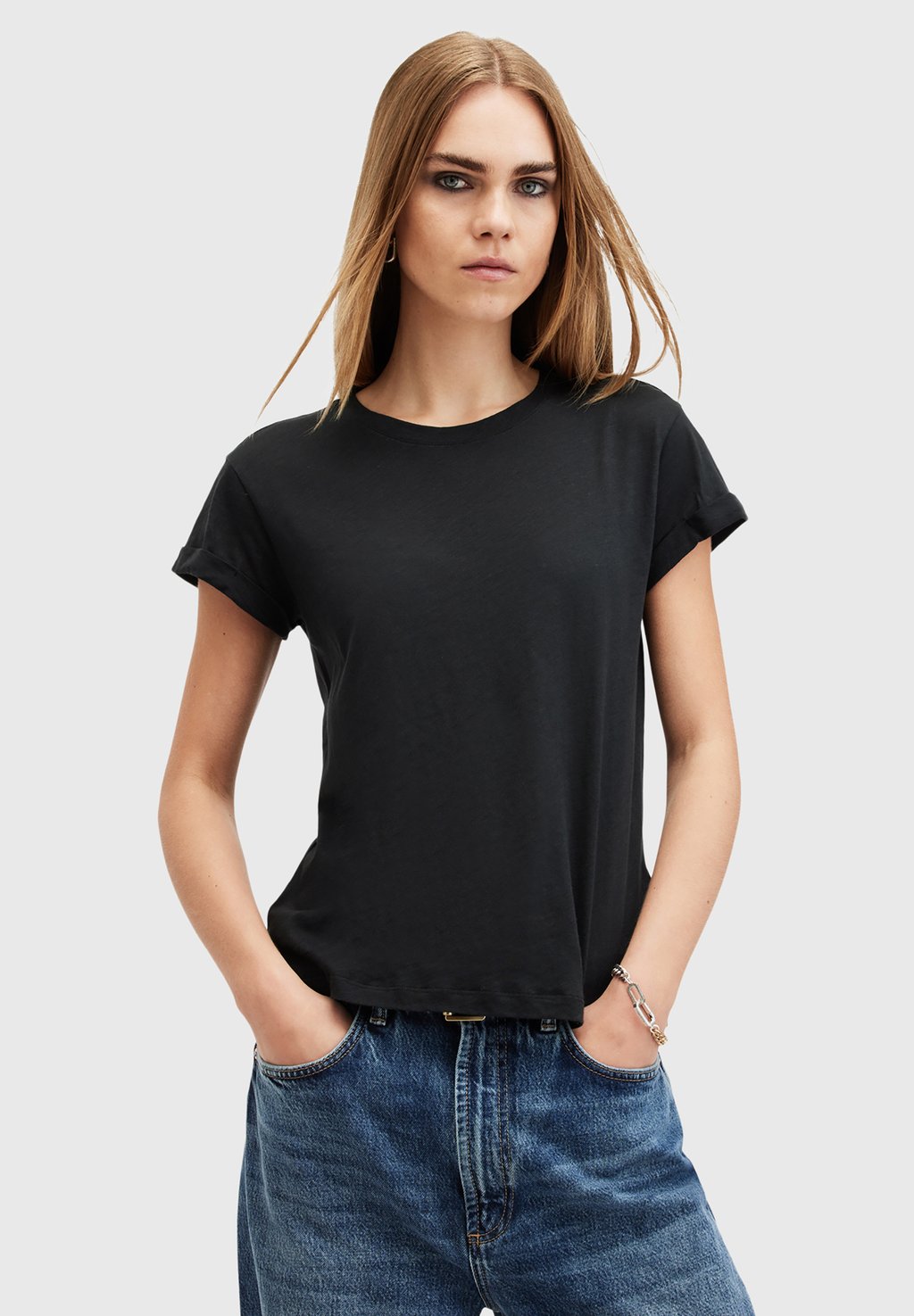 

Футболка с принтом ANNA TEE AllSaints, черный