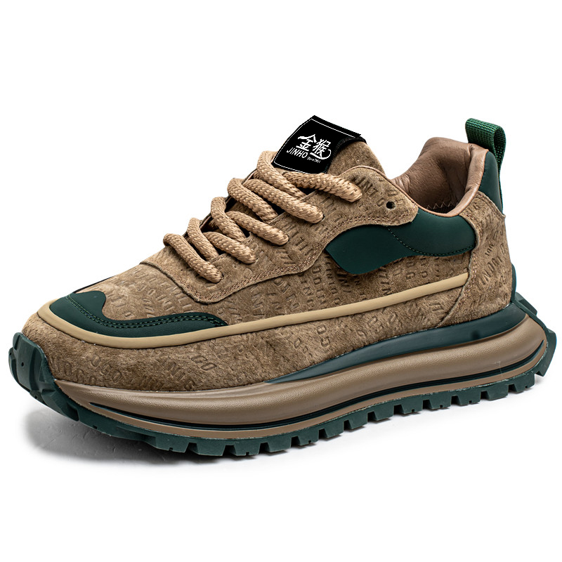 

Jinho Низкие повседневные мужские туфли цвета хаки, цвет Khaki Green