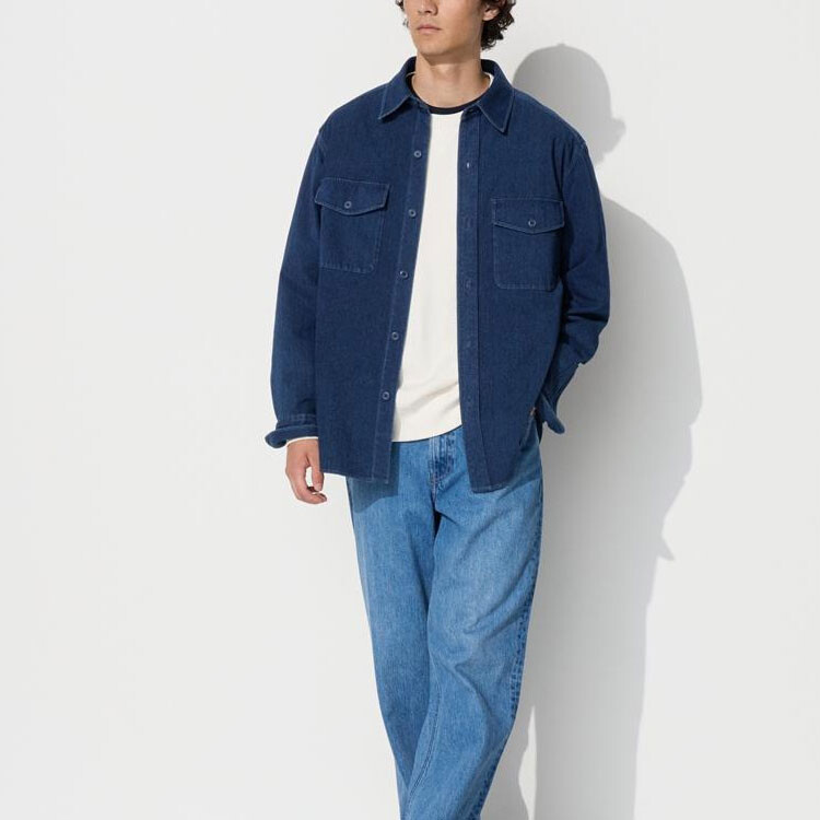 Рубашка мужская Морской синий Uniqlo, цвет Sea Blue — фото 2