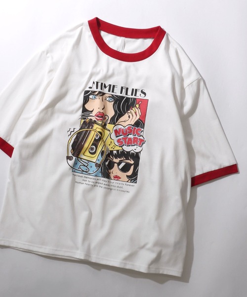 

Футболка оверсайз, винтажная, с рукавами реглан и контрастной окантовкой SITRY, красный