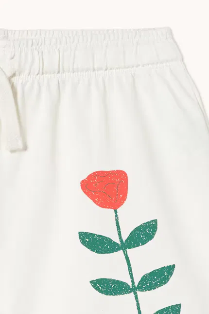 Шорты детские с принтом Red Roses Graphic Shorts Tinycottons, белый — фото 3
