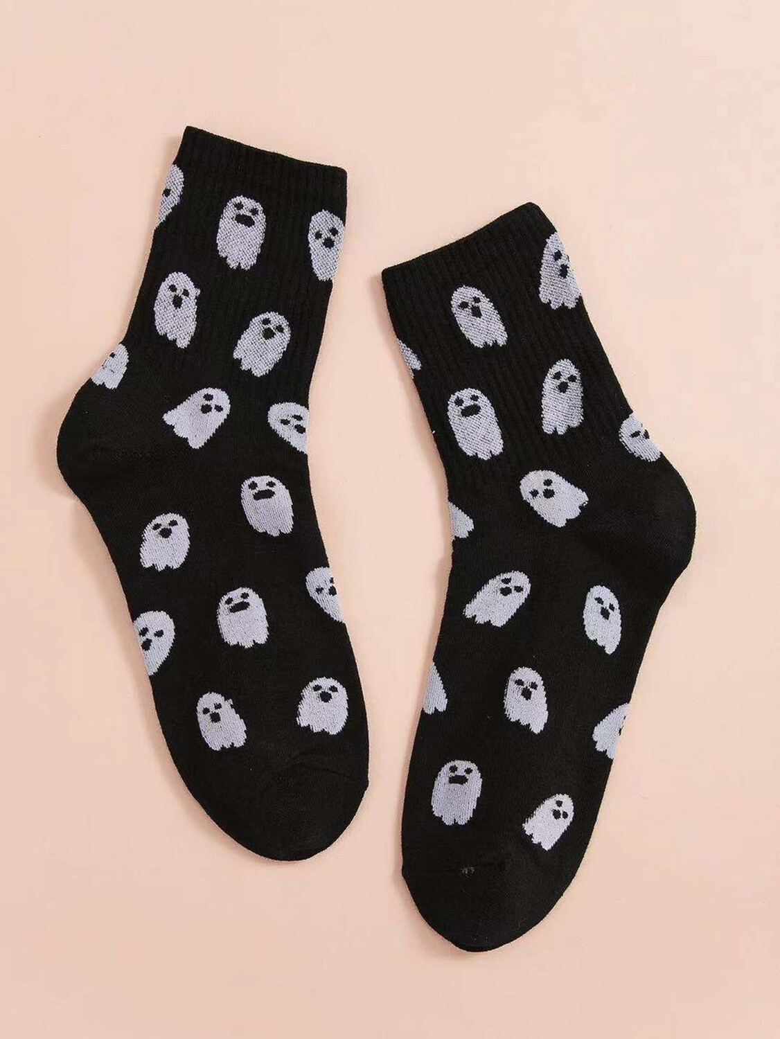 

Носки с принтом «Хэллоуин и призраки», черный цвет