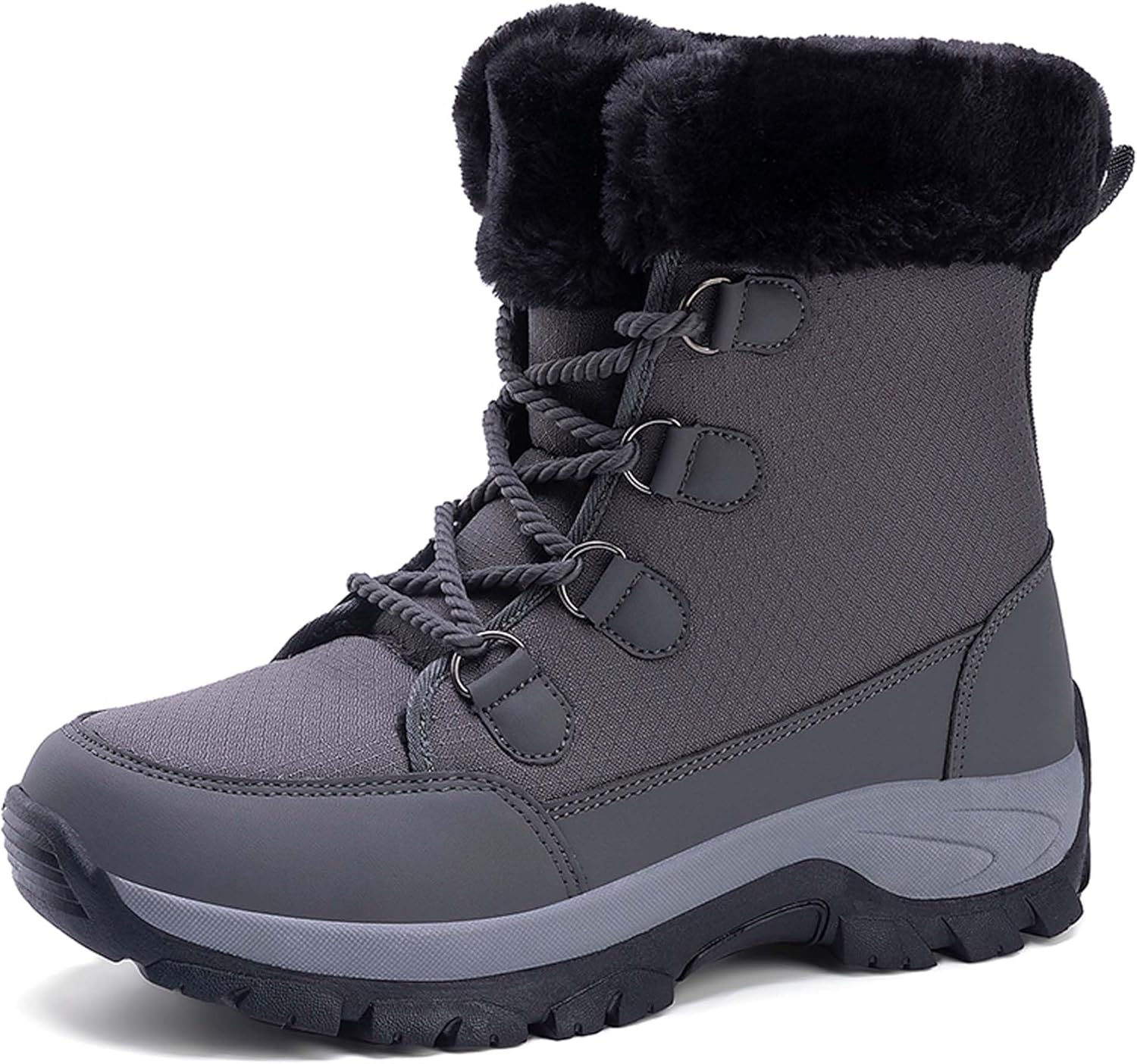 

Женские зимние водонепроницаемые снегоступы, мужские теплые походные ботинки на щиколотку, противоскользящие и износостойкие спортивные снегоступы, холодоустойчивые прогулочные ботинки Generic, серый