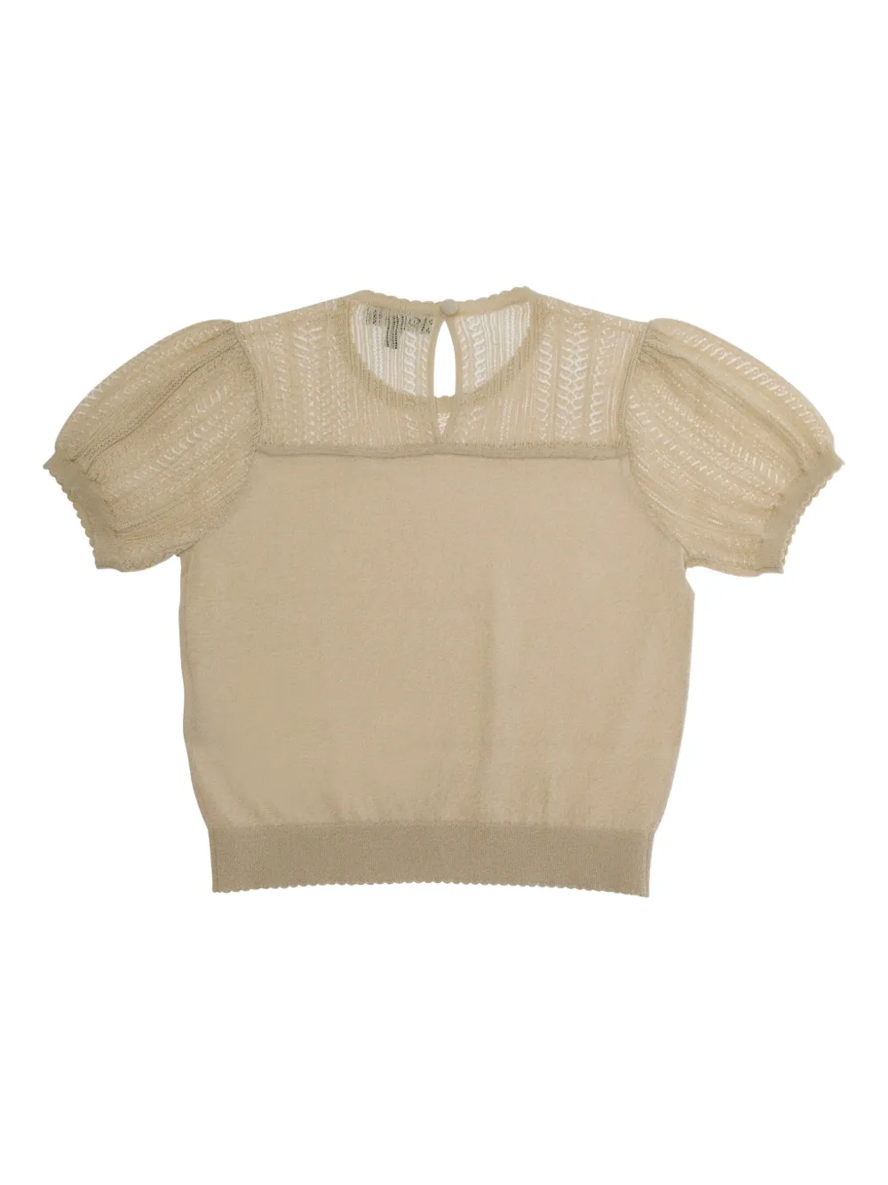 Вязаная футболка с рукавами-буфами Emporio Armani Kids, нейтральный — фото 2