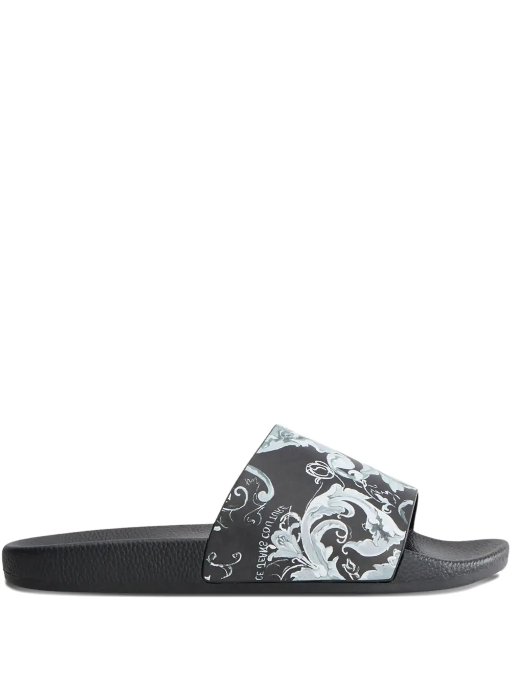 

Сандалии с открытым носком и барочным принтом Versace Jeans Couture, черный