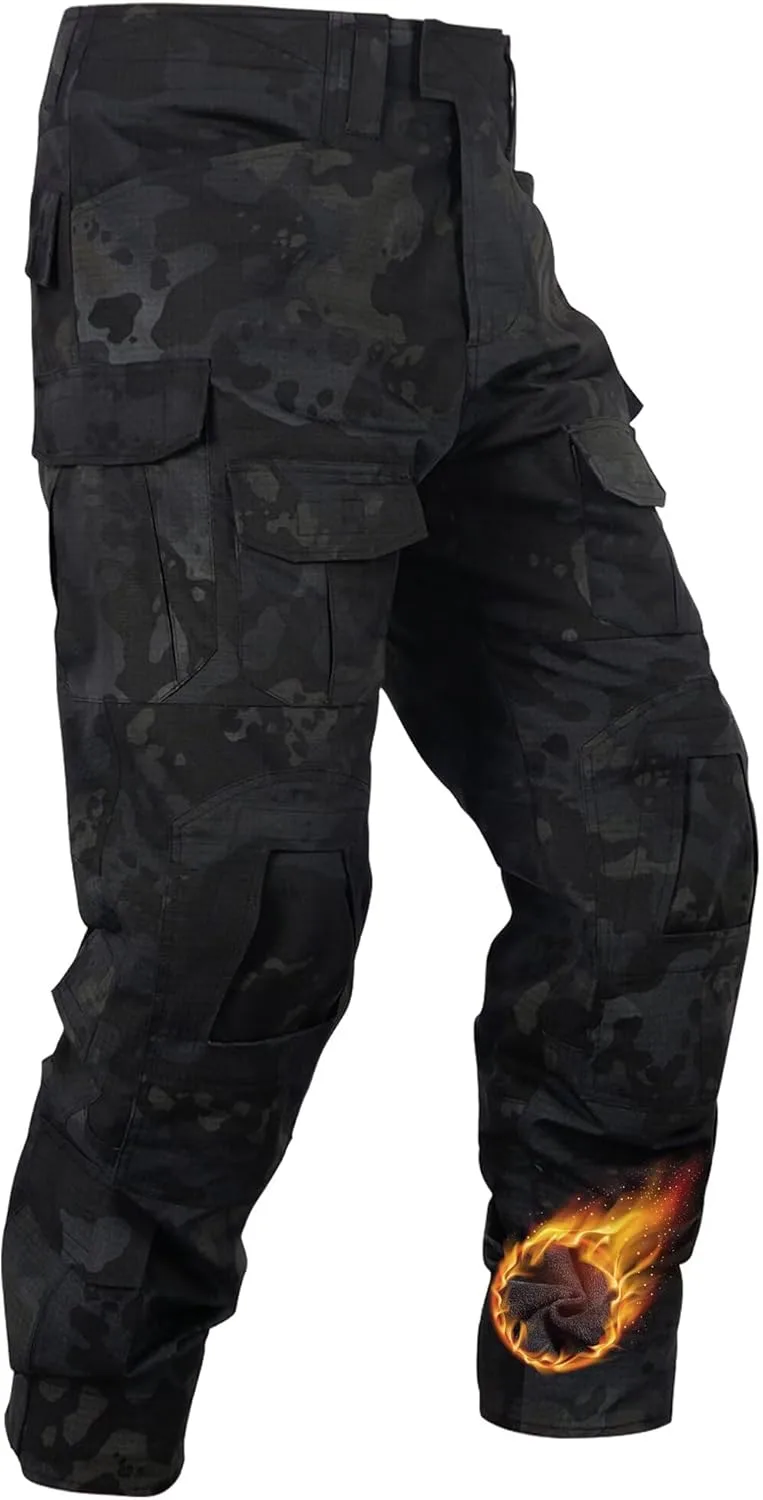 

TRGPSG мужские тактические штаны с флисовой подкладкой, зимние водонепроницаемые