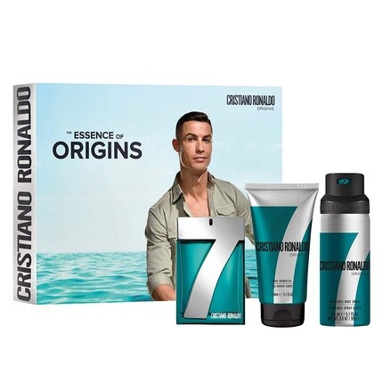 

Подарочный набор Cristiano Ronaldo 7Origins Туалетная вода 100 мл + спрей для тела 150 мл + гель для душа 150 мл, Cr7