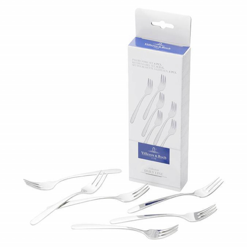 

Столовые приборы Daily Line - набор вилок для торта из нержавеющей стали 18/10, 6 шт 147 мм Villeroy & Boch, серебро