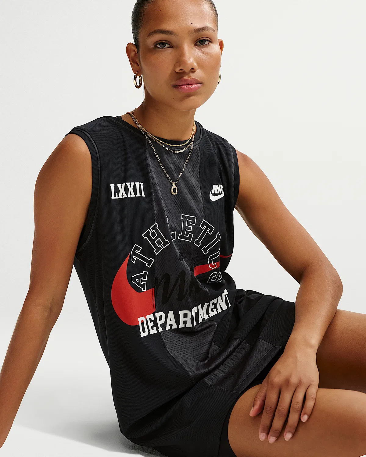 Женское свободное платье Heritage Jersey Nike Sportswear, Black/Anthracite/Anthracite/Sail — фото 4