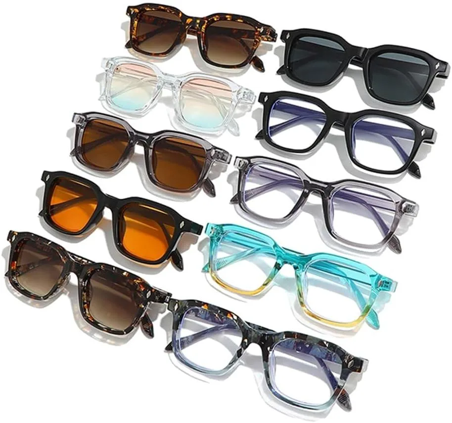 

Квадратные женские модные солнцезащитные очки UV400 в стиле ретро с заклепками, прозрачные с градиентом, мужские модные солнцезащитные очки SKFGNX, Grey Tea