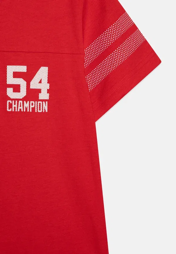 Футболка с круглым вырезом Champion, вдохновленная баскетболом, с принтом, красный/белый — фото 3