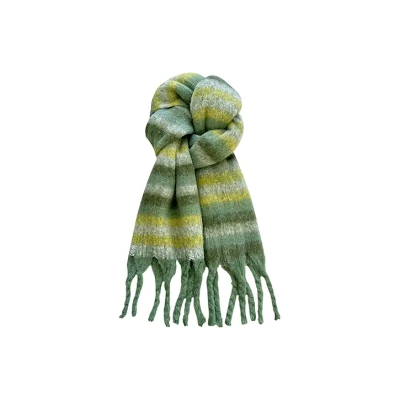 

FREE RABBITⅡ Мохеровый вязаный шарф унисекс, Green