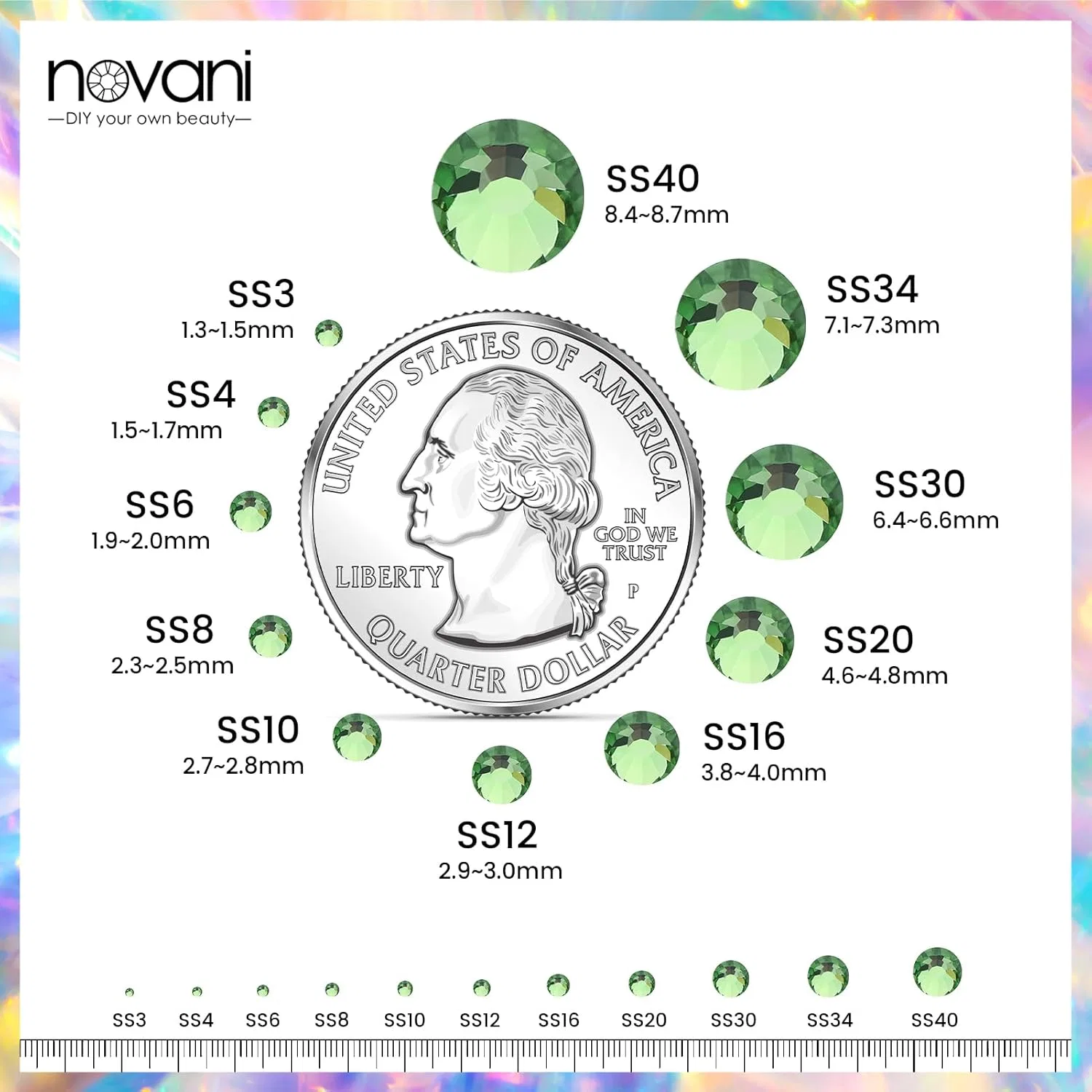 Стразы Novani SS20 с плоской задней частью, 1440 шт. Novani — фото 3