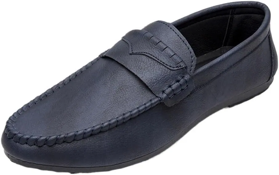 Мокасины кожаные Mens Slip On Moccasin Loafers, синий DHFIRUFSHLO