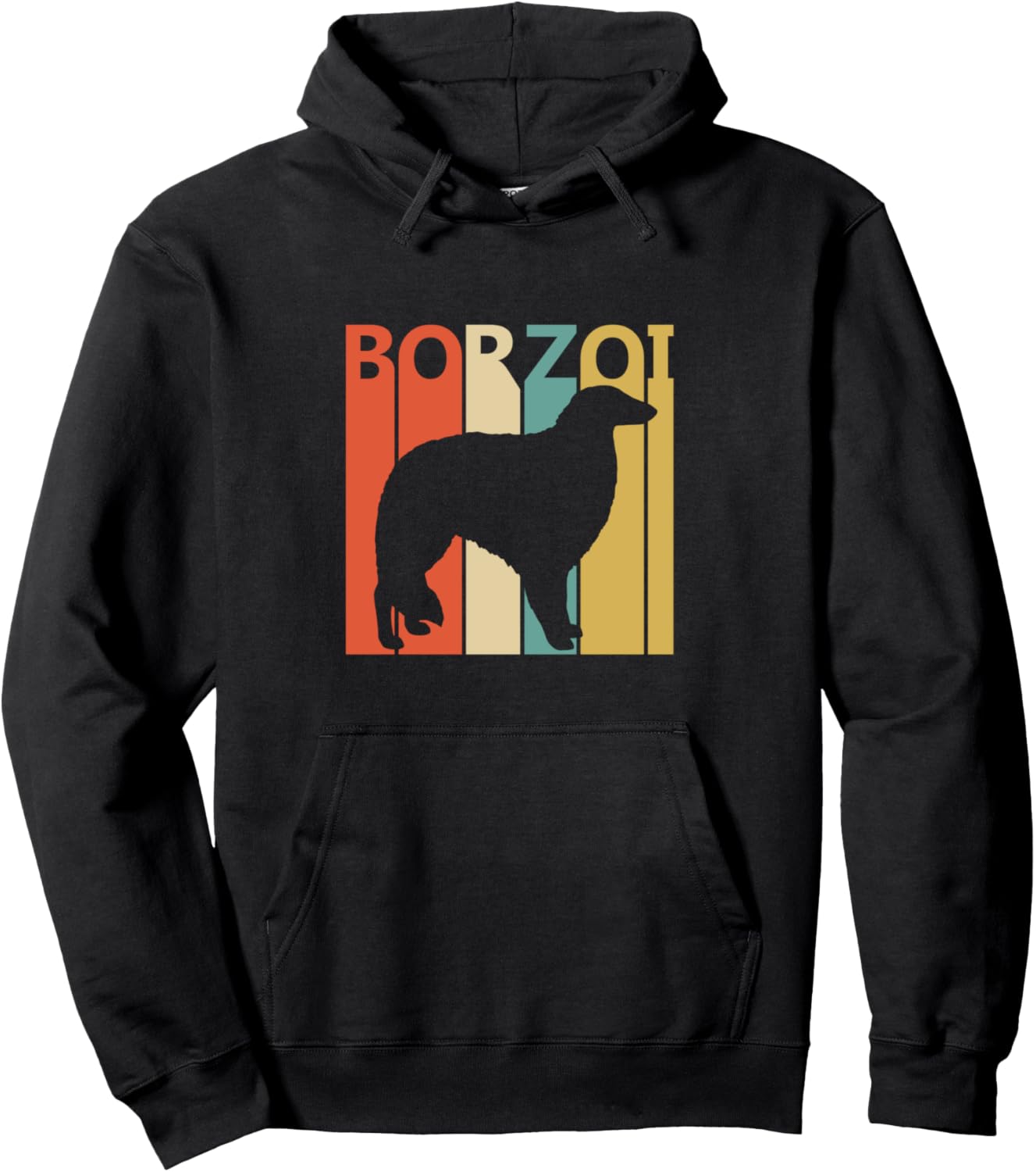 

Толстовка с изображением борзой Borzoi Puppy, черный