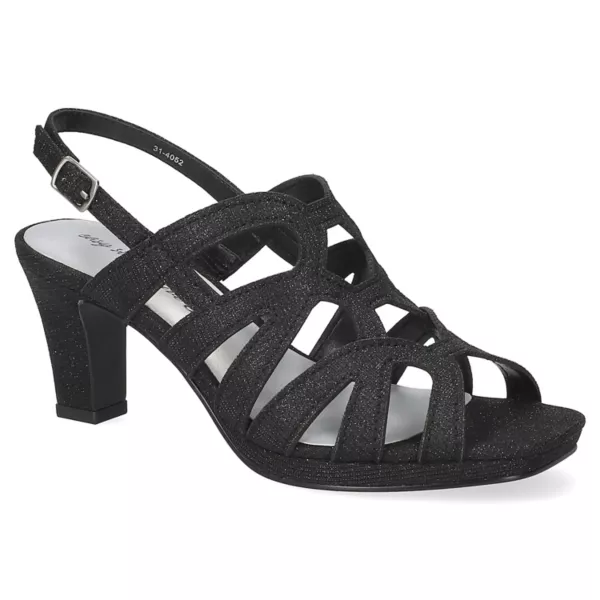 Женские босоножки Jetty на платформе и каблуке с открытой пяткой Easy Street, цвет black glitter