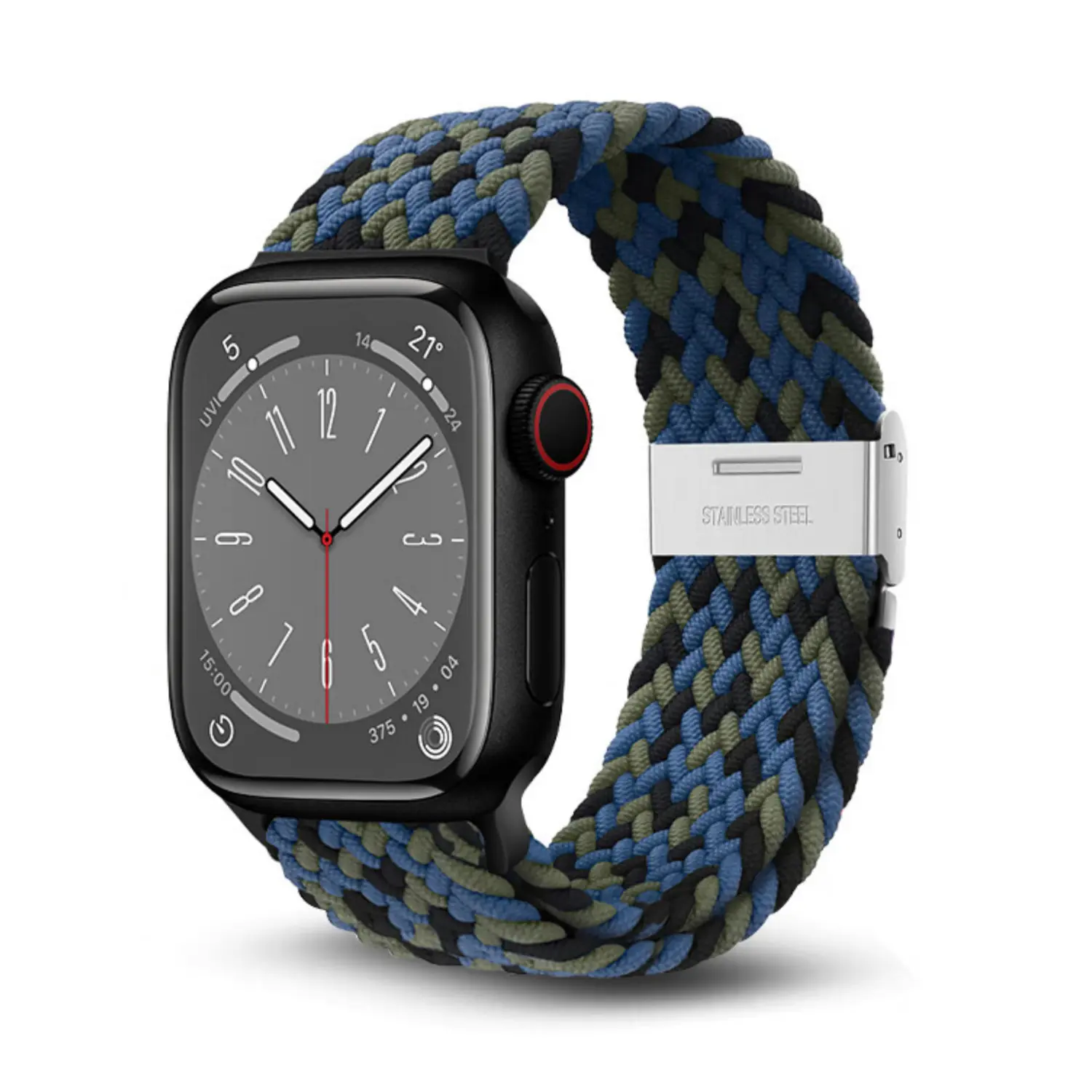 

Wepro Часы Strap Apple Compatibility Nylon Material 120mm~205mm, 【Upgraded weaving】Blue camouflage color