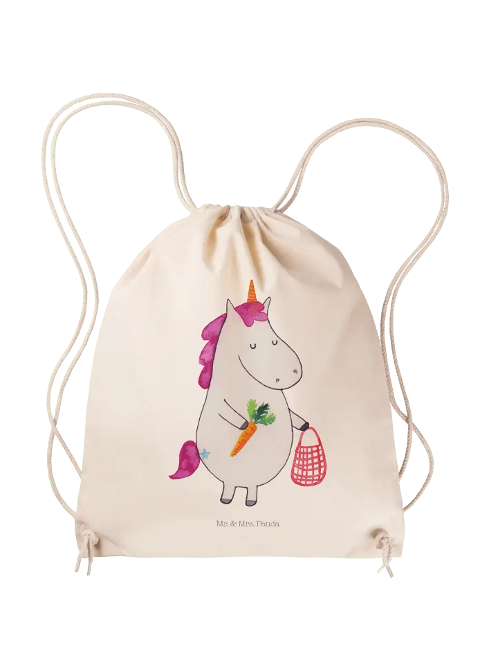

Спортивная сумка Mr & Mrs Panda Sportbeutel Einhorn Vegan ohne Spruch, кремовый