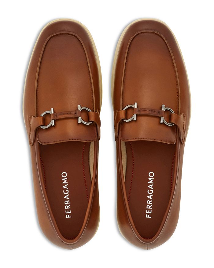 Мужские лоферы Gancini из кожи FERRAGAMO, коричневый/бежевый — фото 2