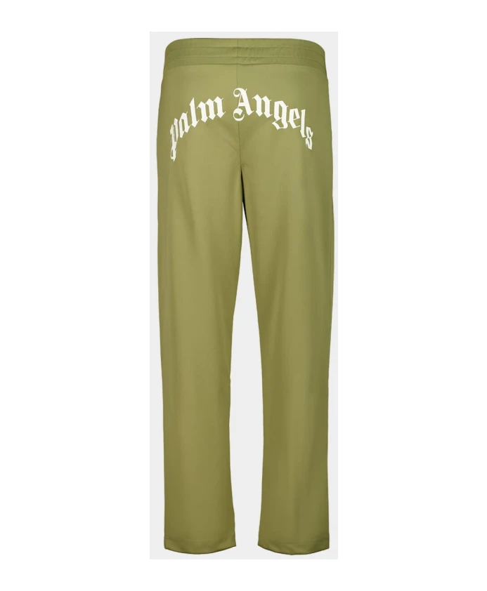 Спортивные брюки с изогнутым логотипом Palm Angels, зеленый — фото 2