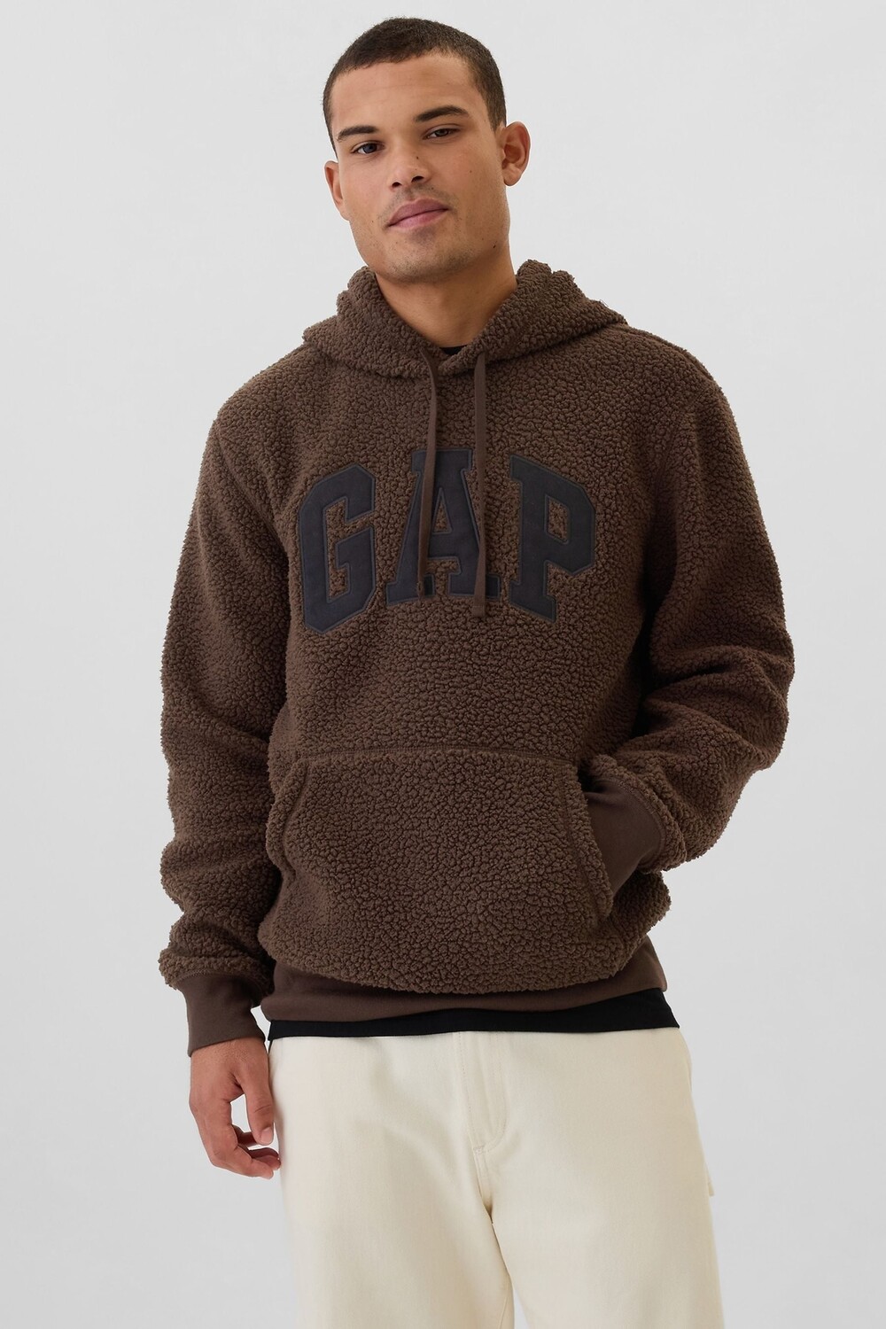 

Толстовка с капюшоном из шерпы с логотипом Gap, коричневый