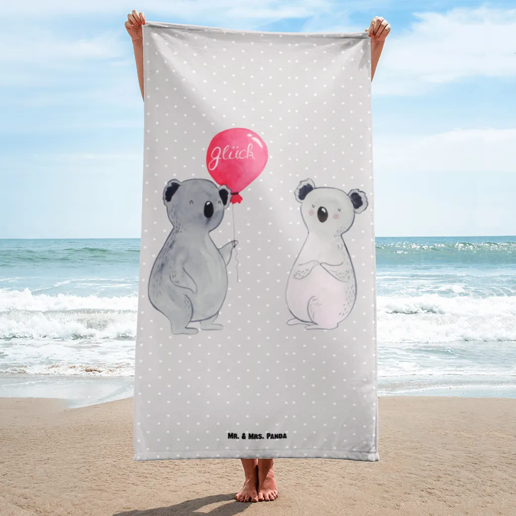

Пляжное полотенце Mr. & Mrs. Panda, серый