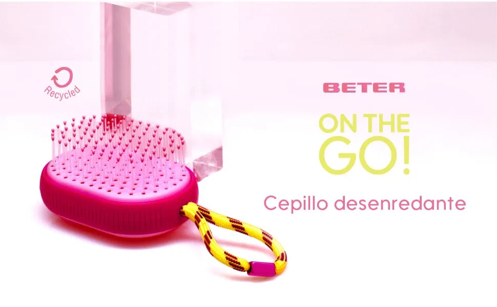 Компактная распутывающая щетка Beter On-the-Go PINK из переработанного пластика Beter — фото 3