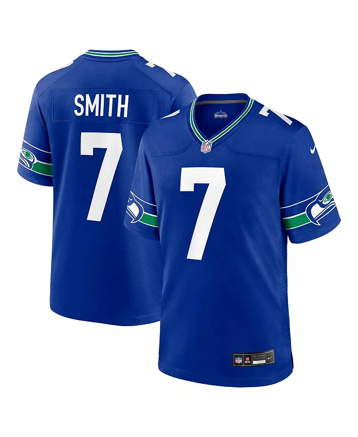 

Мужская игровая футболка Geno Smith Seattle Seahawks Nike, синий