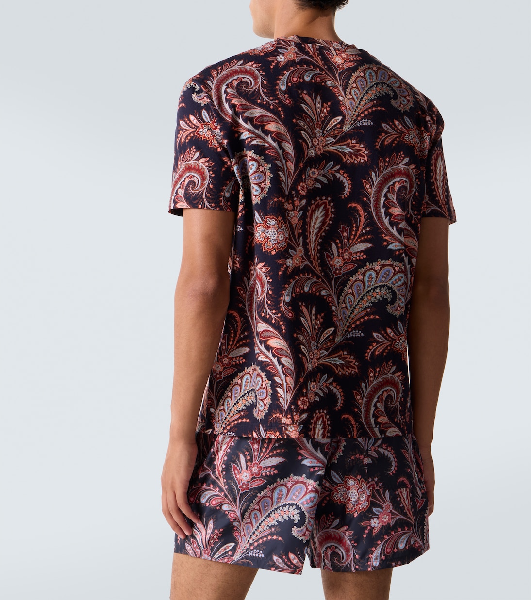 Футболка из хлопкового джерси с принтом пейсли Etro, Print on Blue Base — фото 4