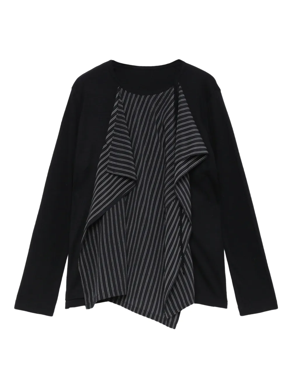 

Полосатый топ с оборками Y's, черный