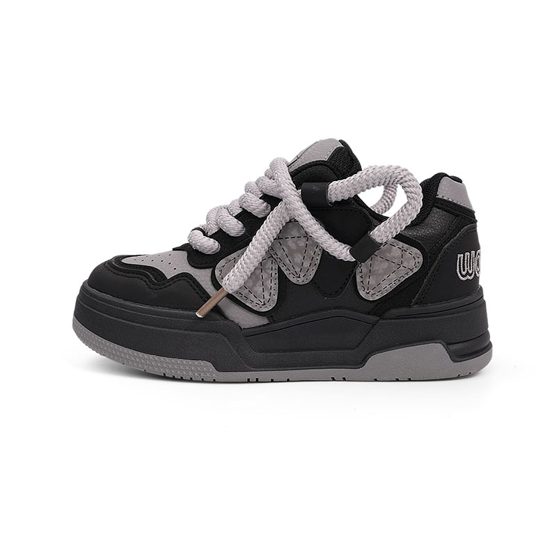 

Wahaha Износостойкие лоу-топ скейтборд кроссовки унисекс черно-серые, цвет Black Gray