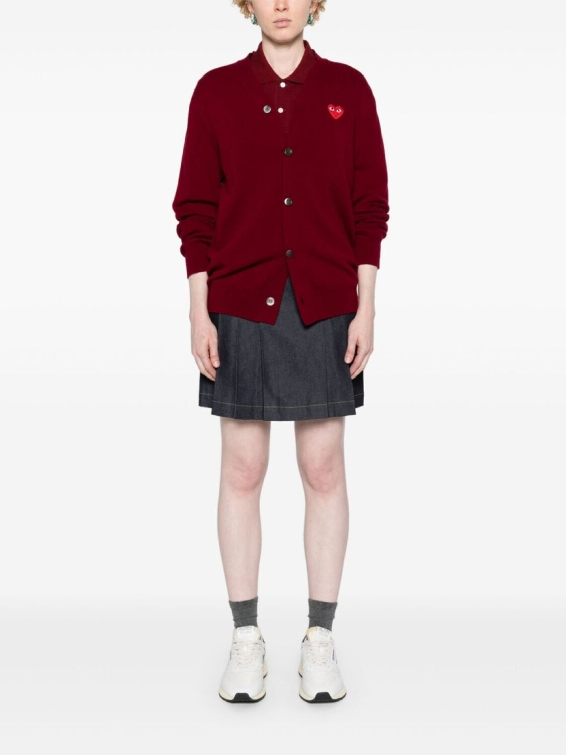 Comme Des Garçons Play шерстяной кардиган с V-образным вырезом, красный — фото 2