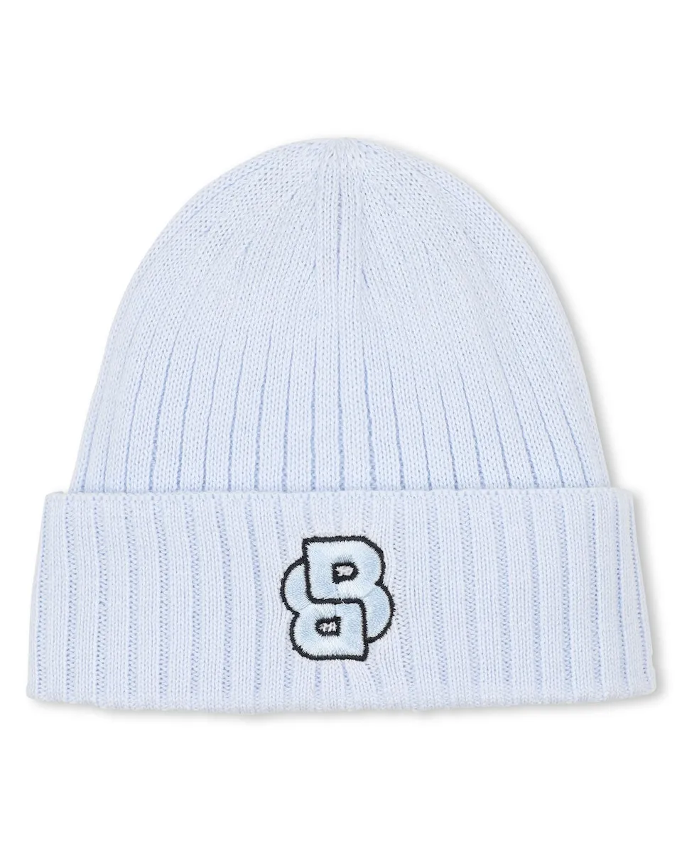 

Голубая детская шапочка из хлопка BOSS Kidswear