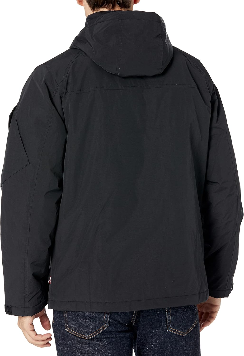 Мужская походная куртка Levi's средней длины из дышащего нейлона, Black Quilted Lining — фото 2