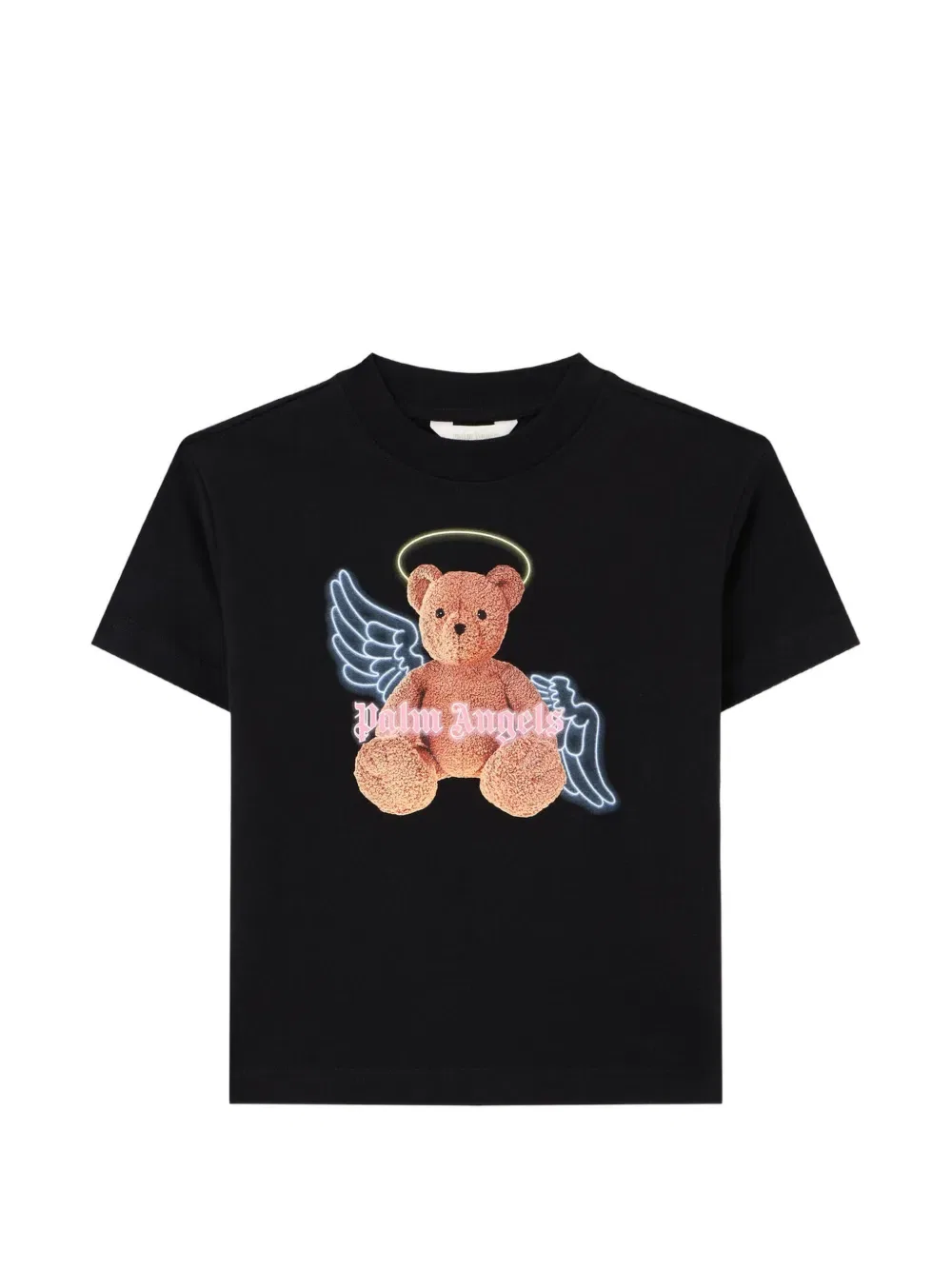 Футболка с принтом «Медведь и ангел» Palm Angels Kids, черный