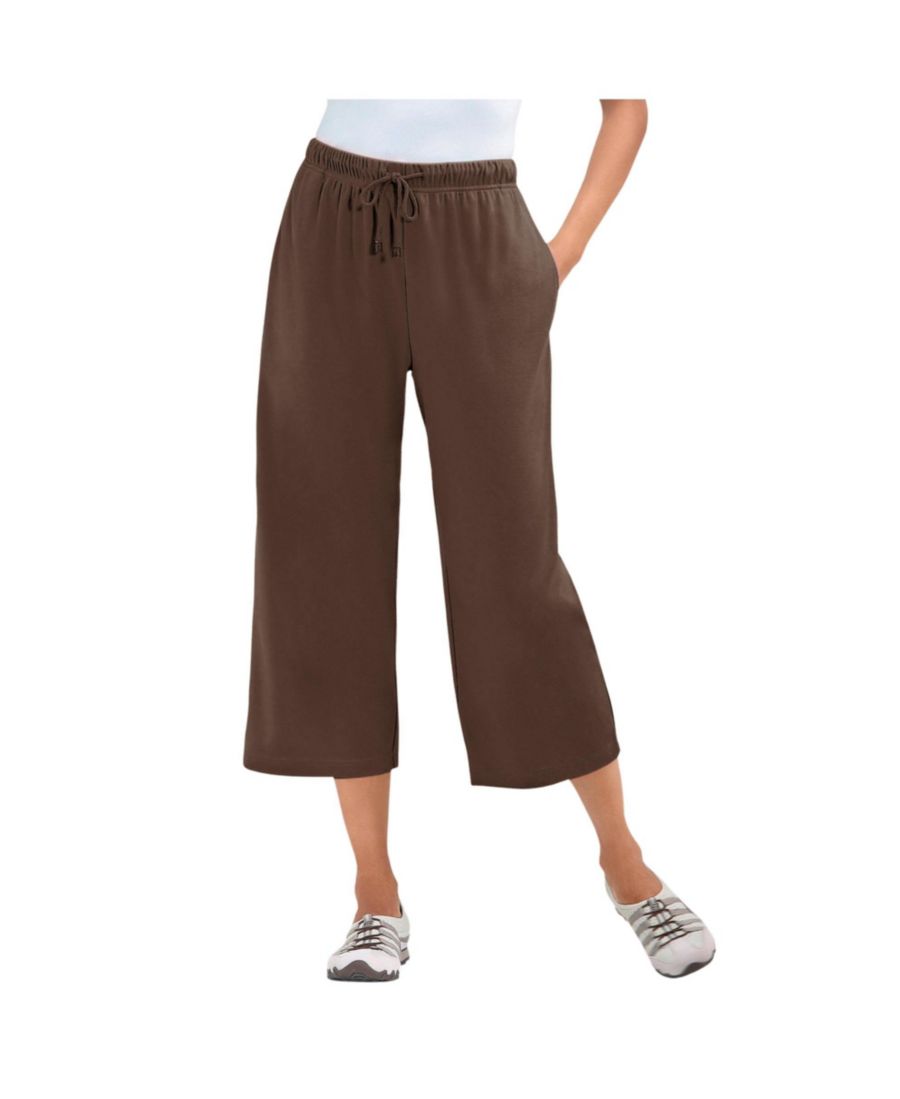

Брюки-капри из спортивного трикотажа больших размеров Woman Within, Chocolate