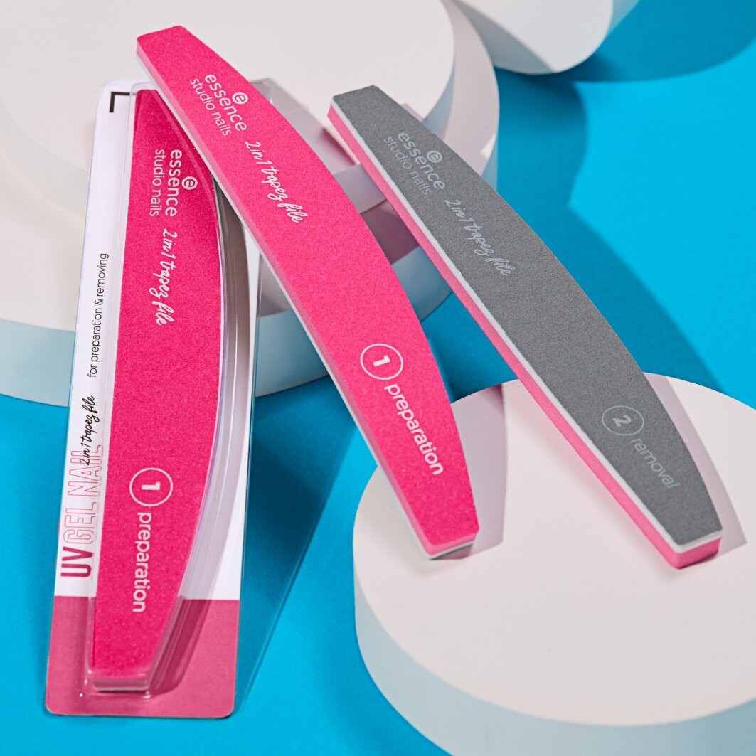 Пилочка для ногтей studio nails uv gel nail 2 in 1 trapez file Essence, количество 1 шт. — фото 4