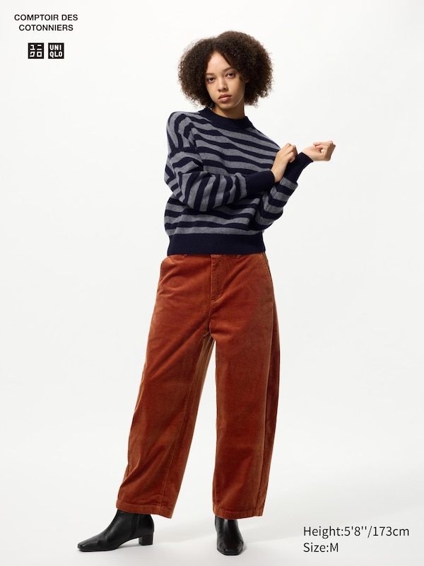 

Вельветовые брюки с изогнутым кроем (укороченные) Uniqlo, 26 orange