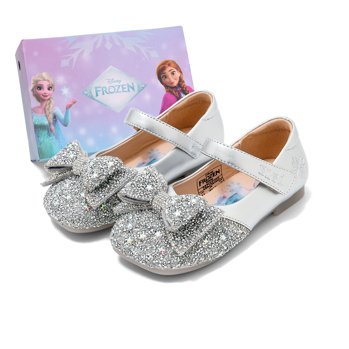 

Детские кожаные туфли из серии «Холодное сердце» Disney, серебряный