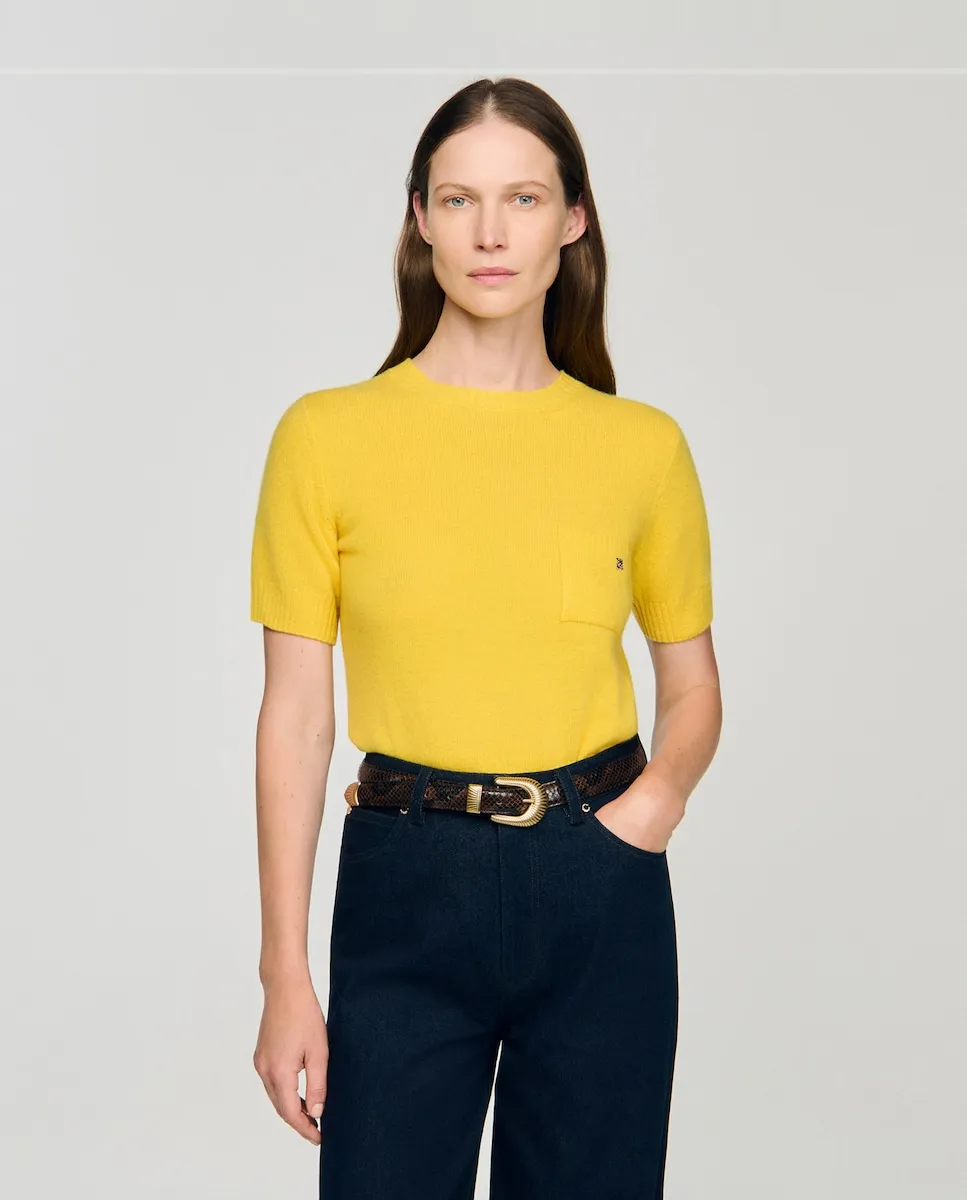 

Женский короткий рукав джерси Sandro, желтый