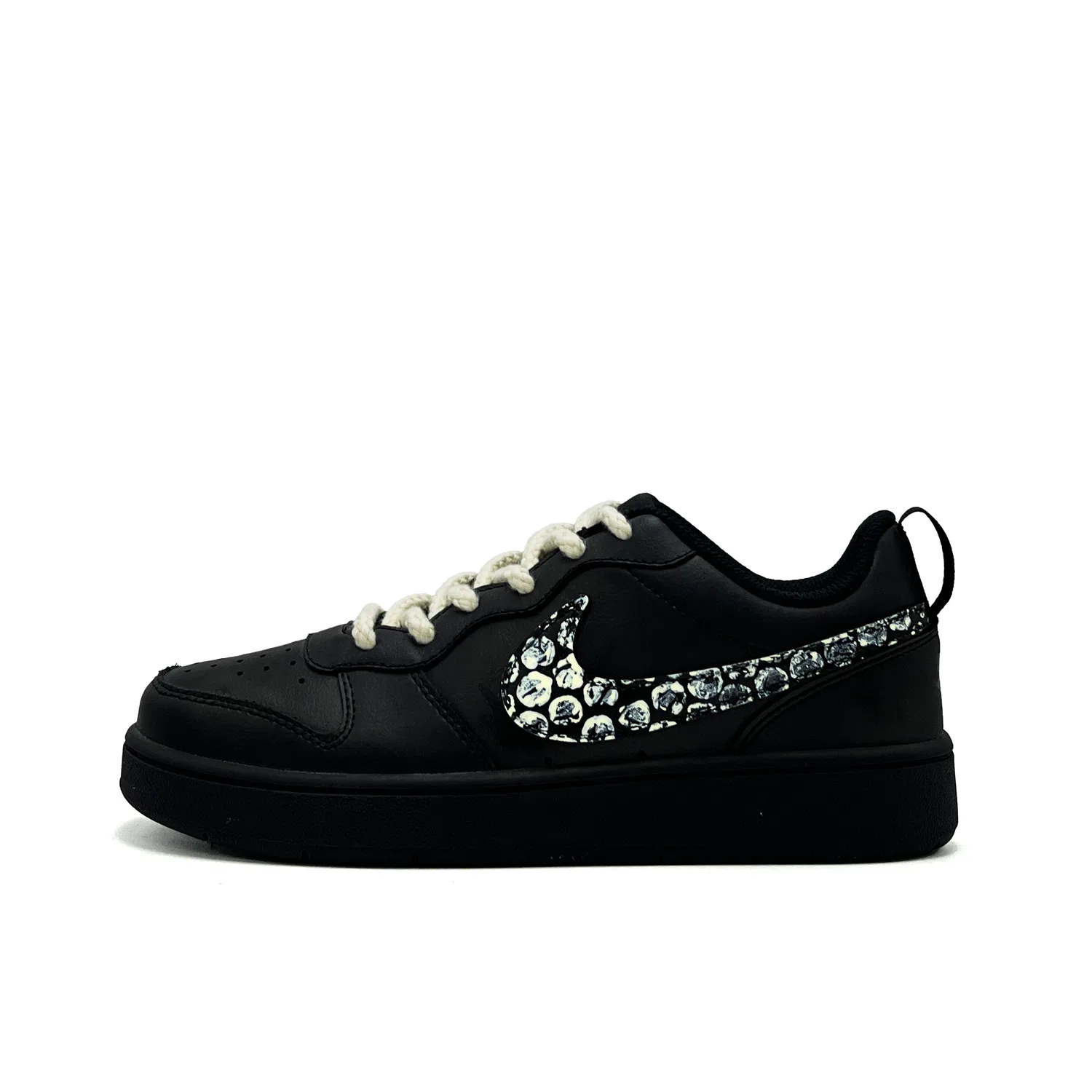 Детские кроссовки для скейтбординга Nike Court Borough Bubbles Bone Leather Low Top черные
