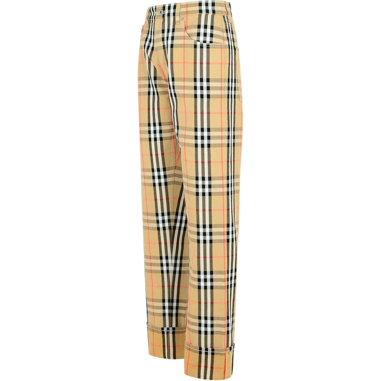 Брюки Burberry Check, коричневый — фото 4