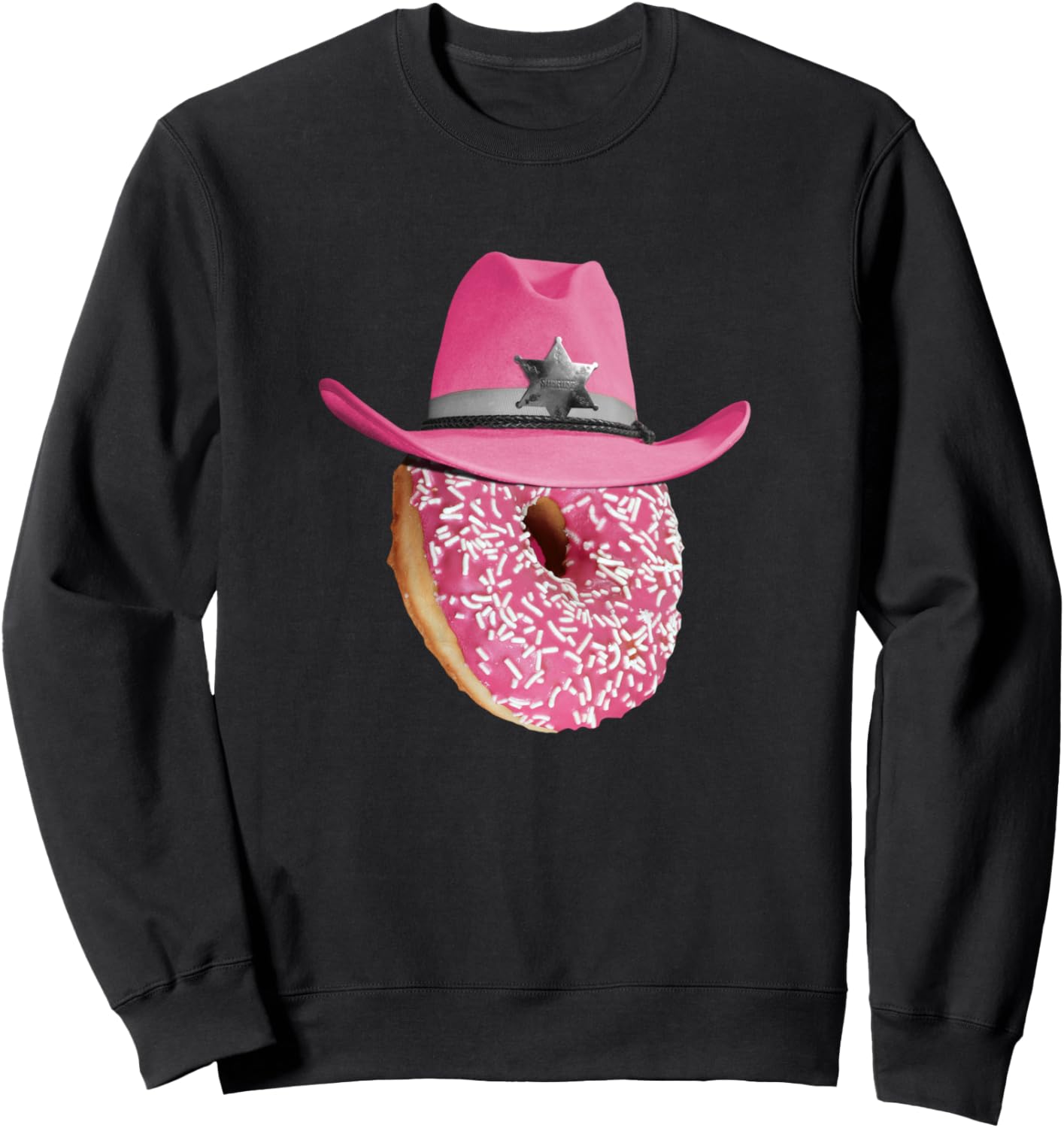 

Толстовка с изображением розовой ковбойской шляпы и ковбойской шапки от Donuts, черная, размер S Random Galaxy