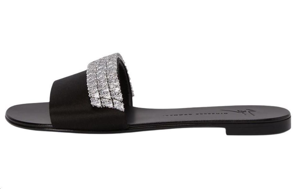 Сандалии женские Tesy, украшенные стразами Giuseppe Zanotti, Black