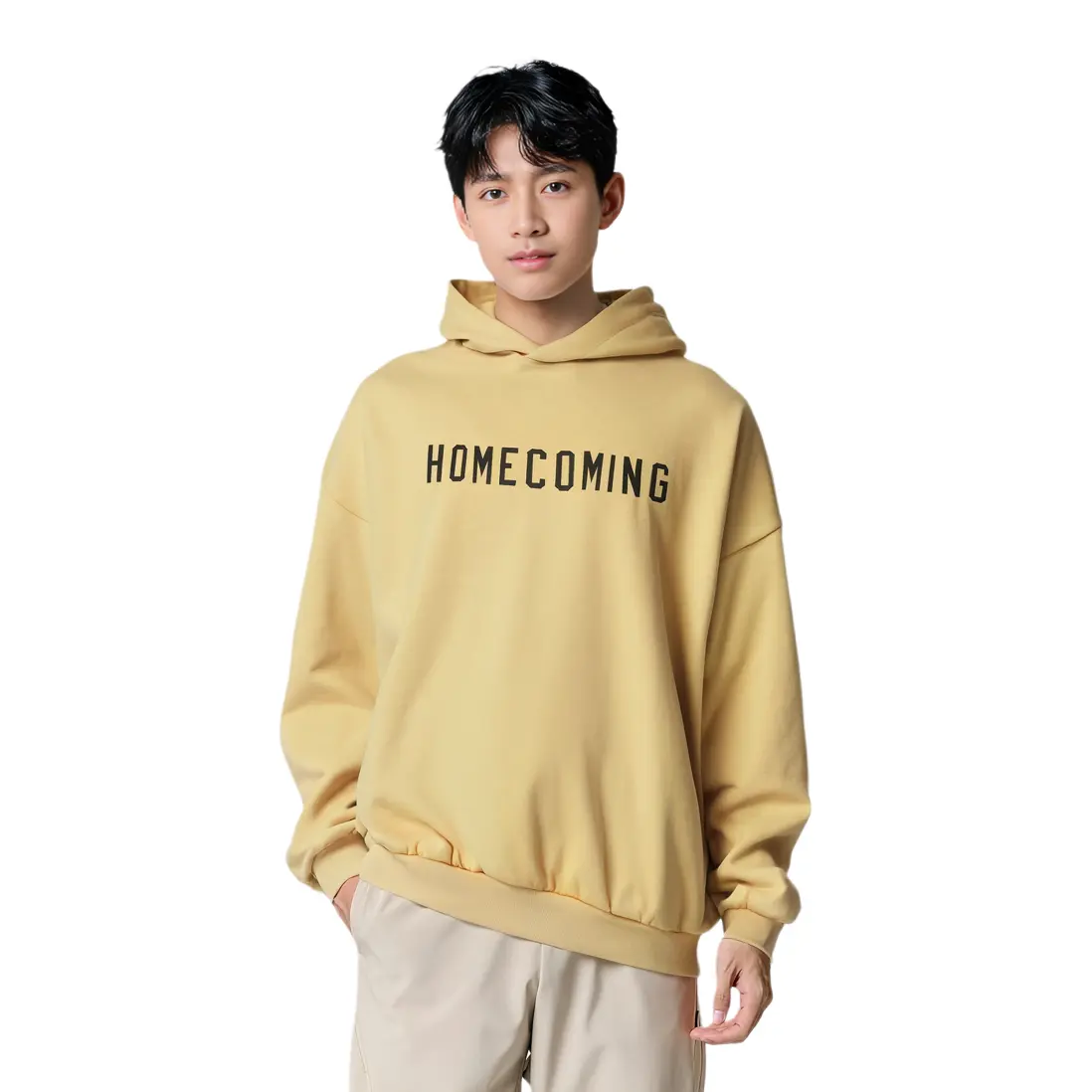 Толстовка с капюшоном из плотного флиса Fear Of God Essentials, цвет янтарное золото/янтарь — фото 4
