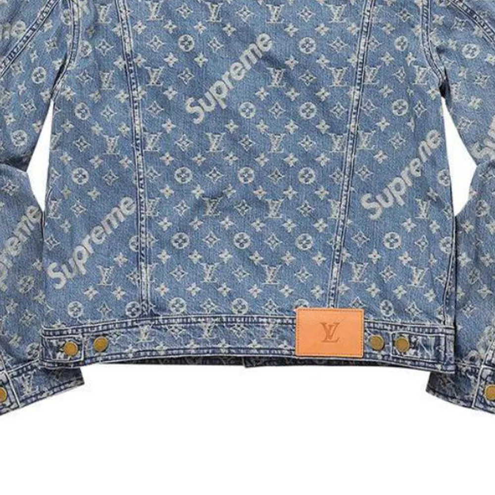 Куртка рабочая Supreme X Jacquard Denim Chore Coat LOUIS VUITTON, Blue — фото 4