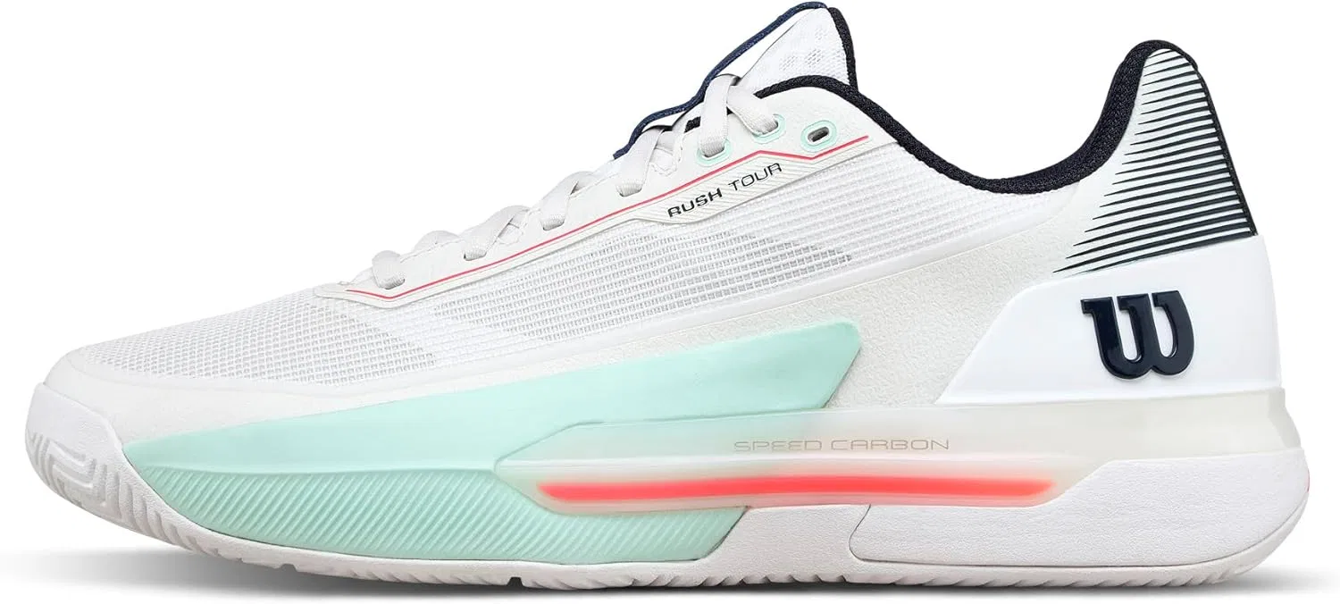 Мужские теннисные кроссовки Wilson Rush Tour 5, White/Bay/Fiery Coral