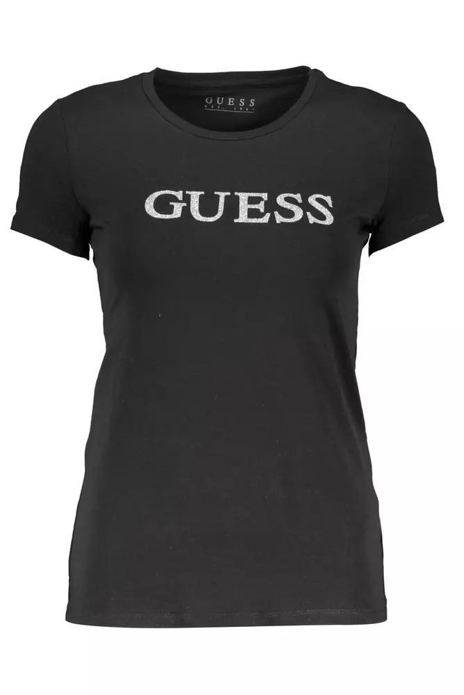 

Черный хлопковый женский топ Guess Shoes