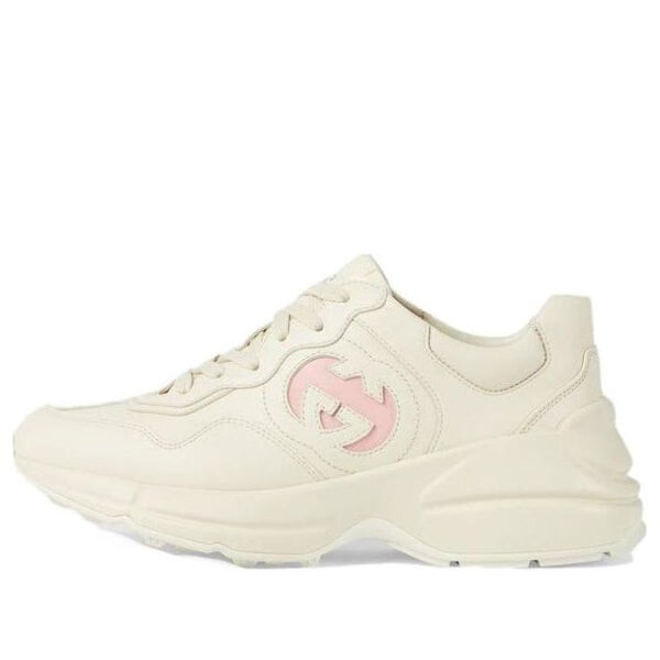 Кроссовки rhyton 'interlocking g - pink' Gucci, белый
