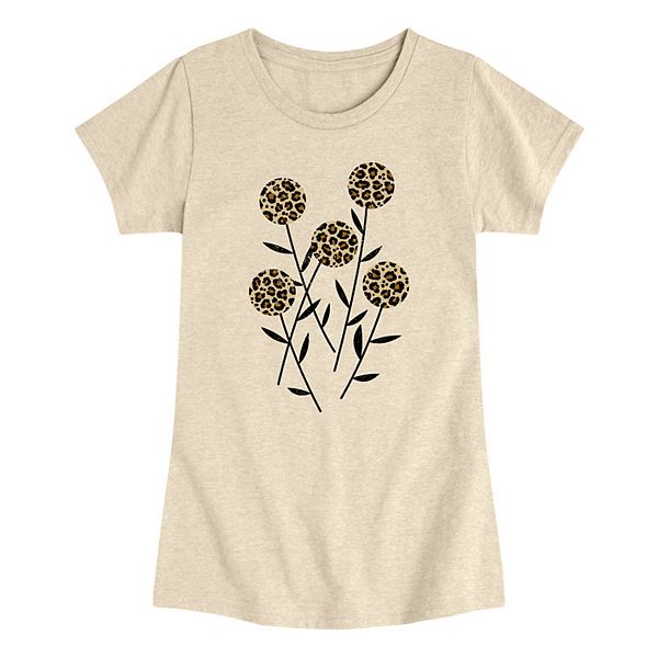 

Футболка с принтом леопарда и абстрактных цветов для девочек 7-16 Licensed Character, Beige